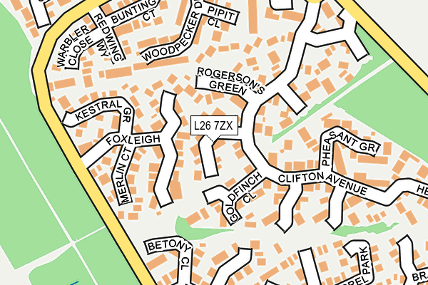 L26 7ZX map - OS OpenMap – Local (Ordnance Survey)