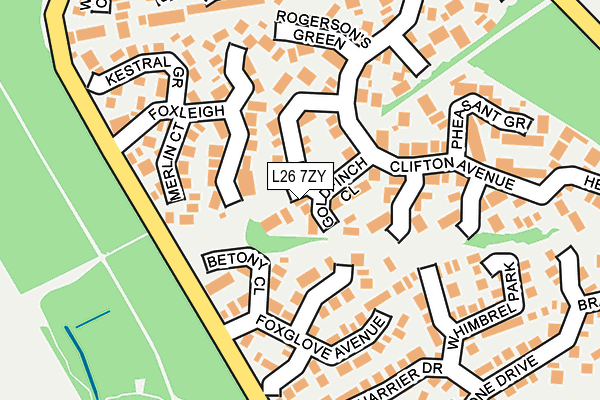 L26 7ZY map - OS OpenMap – Local (Ordnance Survey)