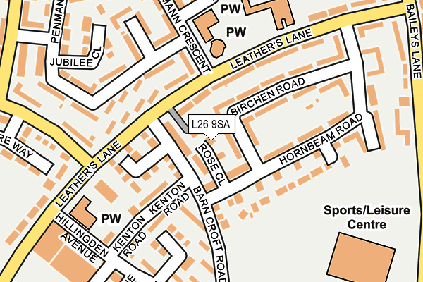 L26 9SA map - OS OpenMap – Local (Ordnance Survey)