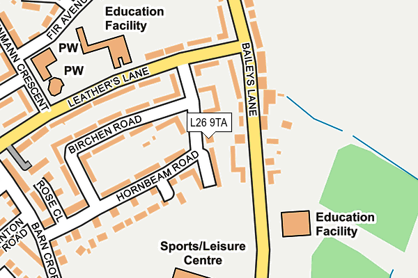 L26 9TA map - OS OpenMap – Local (Ordnance Survey)