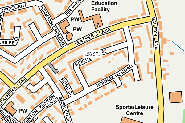 L26 9TJ map - OS OpenMap – Local (Ordnance Survey)