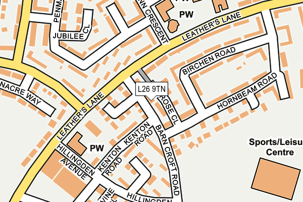 L26 9TN map - OS OpenMap – Local (Ordnance Survey)