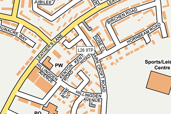 L26 9TP map - OS OpenMap – Local (Ordnance Survey)