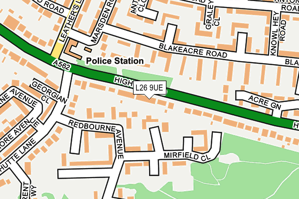 L26 9UE map - OS OpenMap – Local (Ordnance Survey)