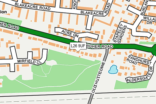 L26 9UF map - OS OpenMap – Local (Ordnance Survey)