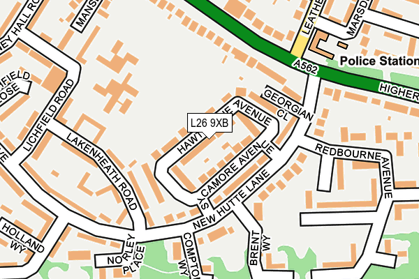 L26 9XB map - OS OpenMap – Local (Ordnance Survey)