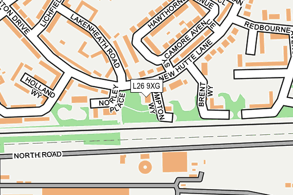 L26 9XG map - OS OpenMap – Local (Ordnance Survey)