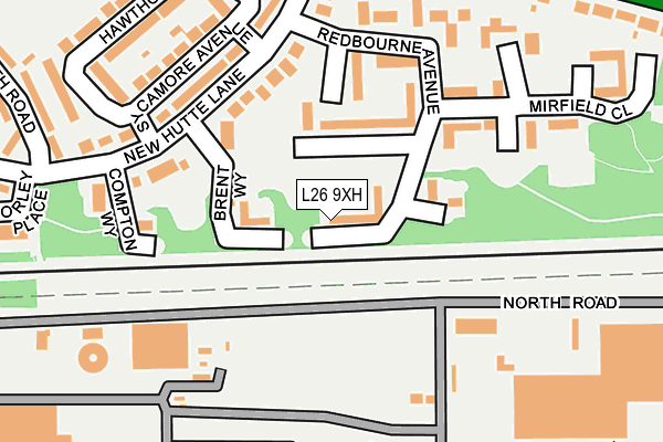 L26 9XH map - OS OpenMap – Local (Ordnance Survey)