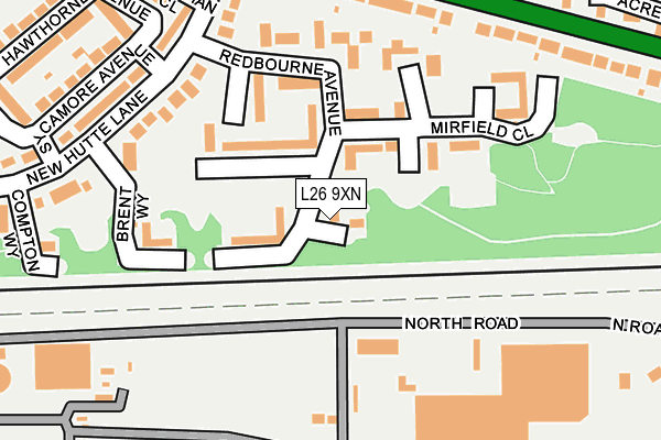 L26 9XN map - OS OpenMap – Local (Ordnance Survey)