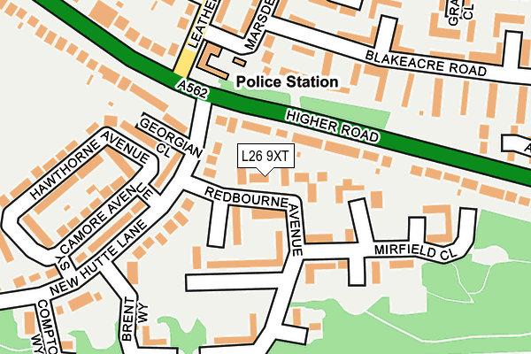 L26 9XT map - OS OpenMap – Local (Ordnance Survey)