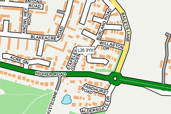 L26 9YH map - OS OpenMap – Local (Ordnance Survey)