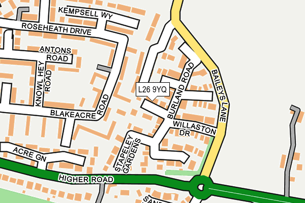 L26 9YQ map - OS OpenMap – Local (Ordnance Survey)