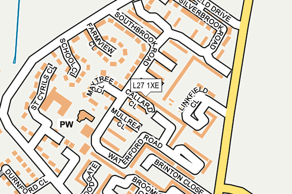 L27 1XE map - OS OpenMap – Local (Ordnance Survey)