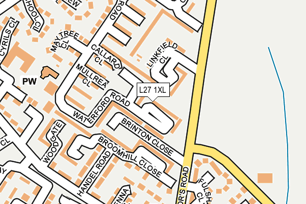 L27 1XL map - OS OpenMap – Local (Ordnance Survey)