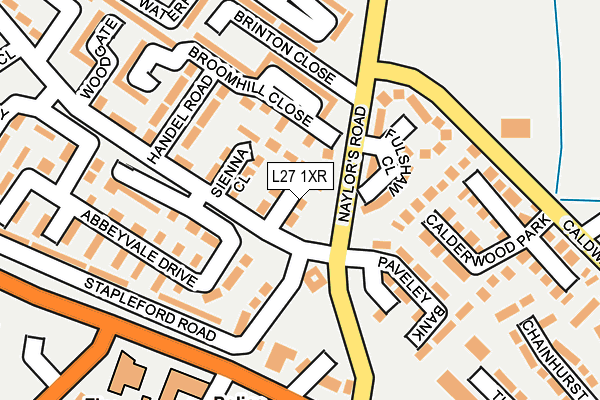 L27 1XR map - OS OpenMap – Local (Ordnance Survey)