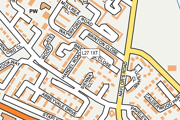 L27 1XT map - OS OpenMap – Local (Ordnance Survey)