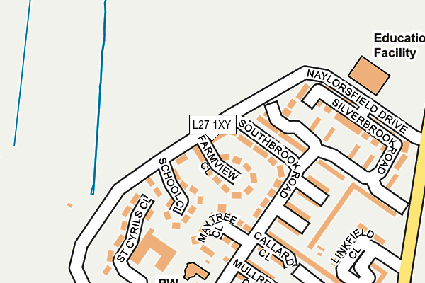 L27 1XY map - OS OpenMap – Local (Ordnance Survey)
