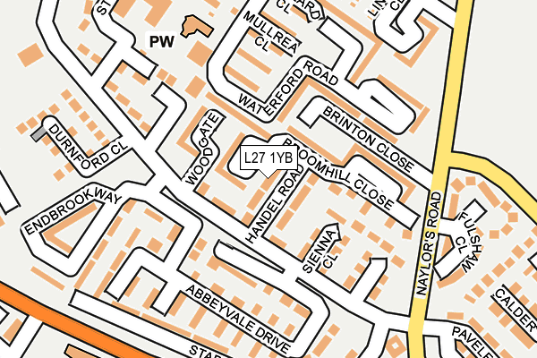 L27 1YB map - OS OpenMap – Local (Ordnance Survey)