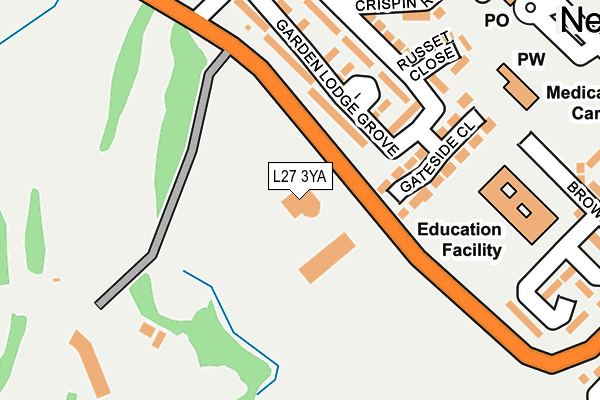 L27 3YA map - OS OpenMap – Local (Ordnance Survey)