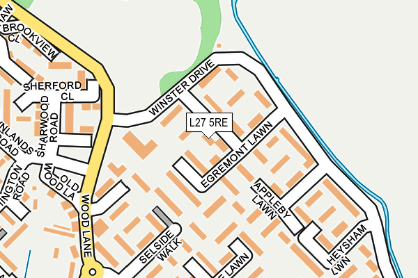 L27 5RE map - OS OpenMap – Local (Ordnance Survey)