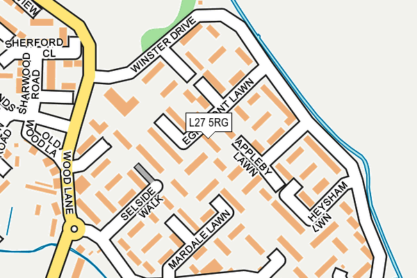 L27 5RG map - OS OpenMap – Local (Ordnance Survey)
