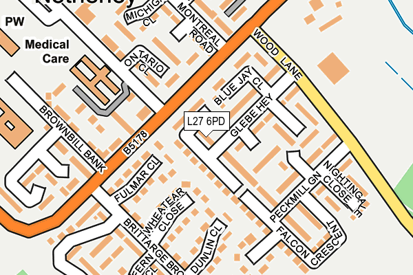 L27 6PD map - OS OpenMap – Local (Ordnance Survey)