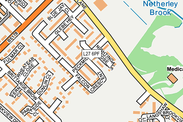 L27 6PF map - OS OpenMap – Local (Ordnance Survey)