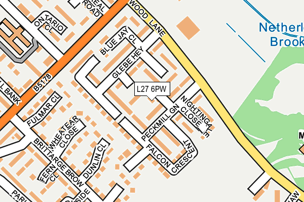 L27 6PW map - OS OpenMap – Local (Ordnance Survey)