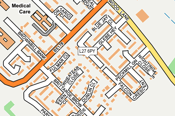 L27 6PY map - OS OpenMap – Local (Ordnance Survey)