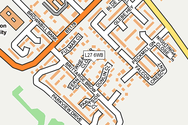 L27 6WB map - OS OpenMap – Local (Ordnance Survey)
