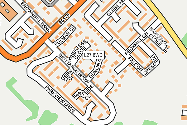 L27 6WD map - OS OpenMap – Local (Ordnance Survey)