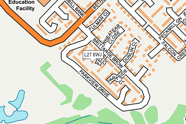 L27 6WJ map - OS OpenMap – Local (Ordnance Survey)