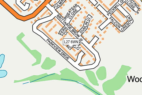 L27 6WN map - OS OpenMap – Local (Ordnance Survey)