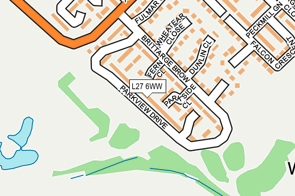 L27 6WW map - OS OpenMap – Local (Ordnance Survey)