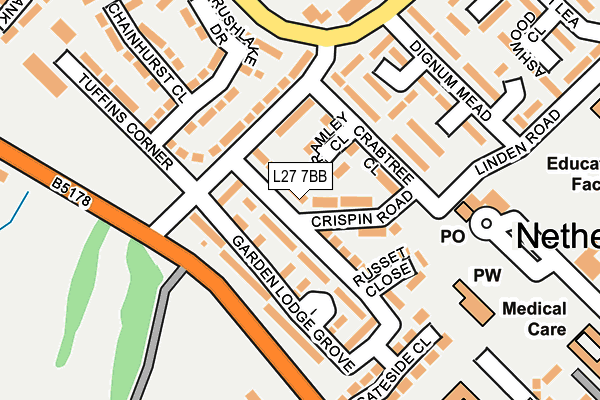 L27 7BB map - OS OpenMap – Local (Ordnance Survey)