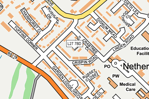 L27 7BD map - OS OpenMap – Local (Ordnance Survey)