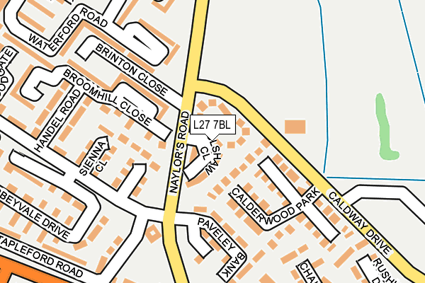 L27 7BL map - OS OpenMap – Local (Ordnance Survey)