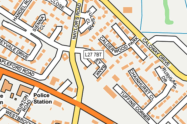L27 7BT map - OS OpenMap – Local (Ordnance Survey)