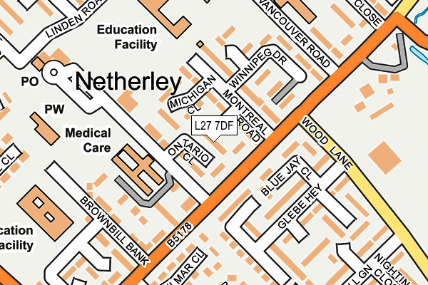 L27 7DF map - OS OpenMap – Local (Ordnance Survey)