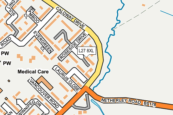 L27 8XL map - OS OpenMap – Local (Ordnance Survey)