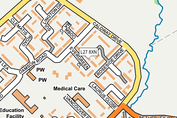 L27 8XN map - OS OpenMap – Local (Ordnance Survey)
