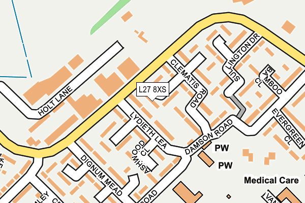 L27 8XS map - OS OpenMap – Local (Ordnance Survey)