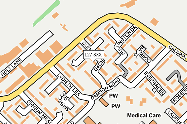 L27 8XX map - OS OpenMap – Local (Ordnance Survey)