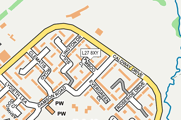 L27 8XY map - OS OpenMap – Local (Ordnance Survey)