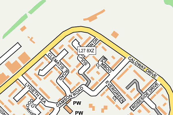 L27 8XZ map - OS OpenMap – Local (Ordnance Survey)