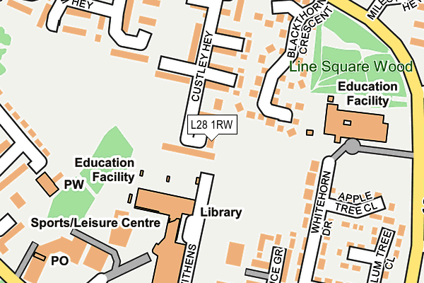 L28 1RW map - OS OpenMap – Local (Ordnance Survey)