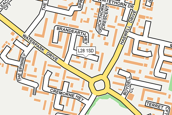 L28 1SD map - OS OpenMap – Local (Ordnance Survey)