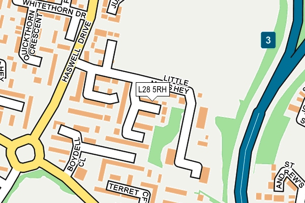 L28 5RH map - OS OpenMap – Local (Ordnance Survey)