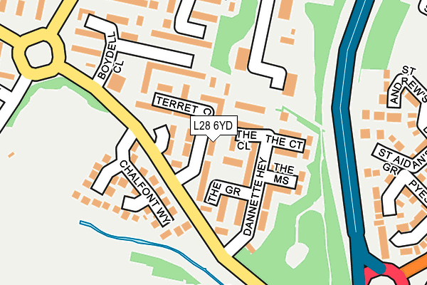 L28 6YD map - OS OpenMap – Local (Ordnance Survey)