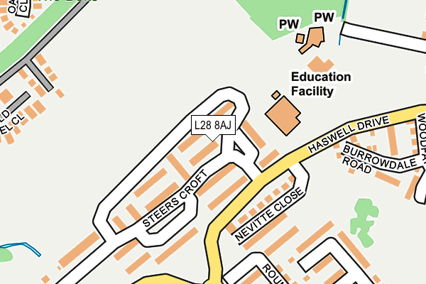 L28 8AJ map - OS OpenMap – Local (Ordnance Survey)